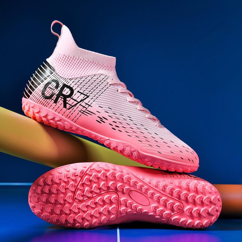 111 Student Football Shoes Men's and Women's High-top Spikes AG Broken Nails TF Youth Training Competition Sports Shoes