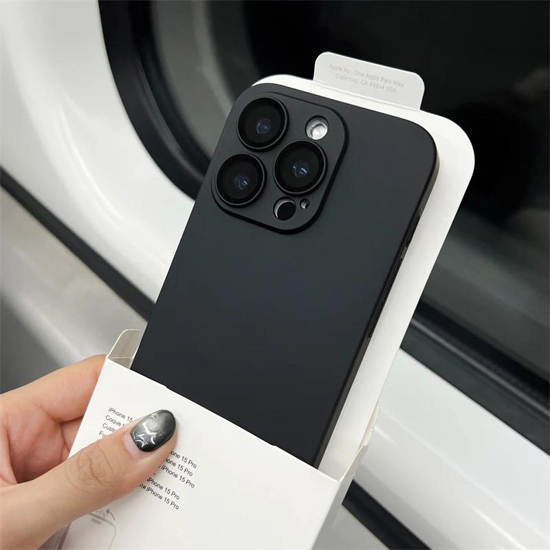 al Color Ultra Thin Matte TPU Case for For Iphone 16 1 14 Plus 13 12 17 Pro Max Glass Camera Protection Shockproof Slim Case
