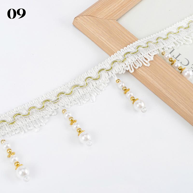 10 Meter Vorhangborten Perlenspitze Fransen DIY Vorhang Nähborte Quastelkante Heimvorhang Sofa Polsterdekor Zubehör