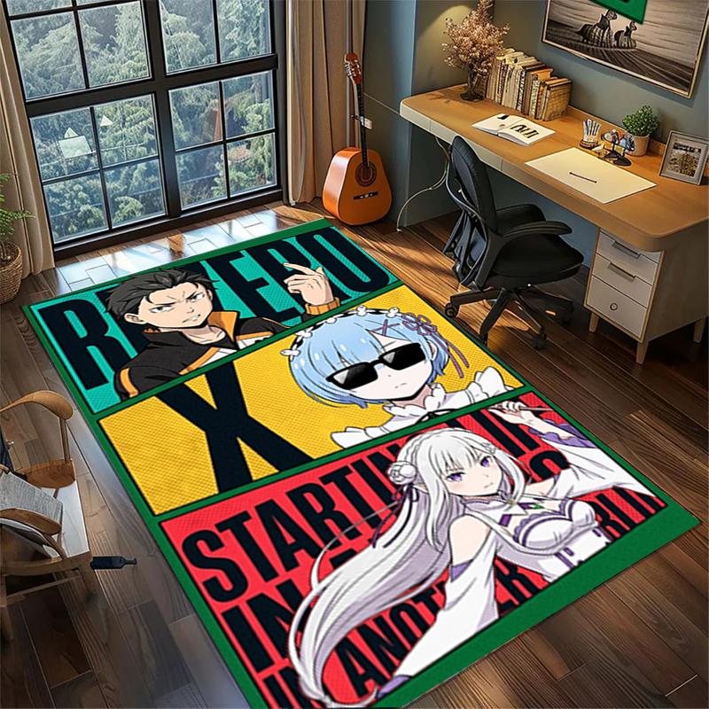"ReZero" Floor Mat Rug Non Slip Washable Large Area Carpet Home Bedroom Decor—kwq82
