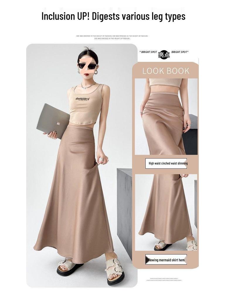 2026 Elegant High-Waisted Bodycon Pencil Skirt - Slimming, Hip-Hugging, Drape Design for Spring/Autumn