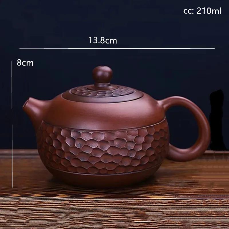 Antique Handmade Xishi Teapot Chinese Yixing Purple Clay Tea Pot Household Beauty Kettle Filter Tea Infuser Customized Tea Sets