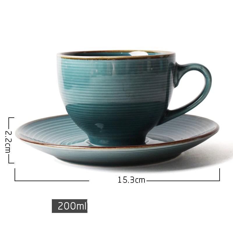 Ceramic Coffee Cup And Plate Set Creative Gradient Sets Japanese Home Use Personality Gilded Gold Milk Cup Dish