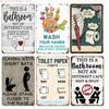 6pcs Humorous Metal Sign Vintage Bathroom Wall Decor with Funny Quote Rustic Tin Home Cafe Office Bar Pub Garage