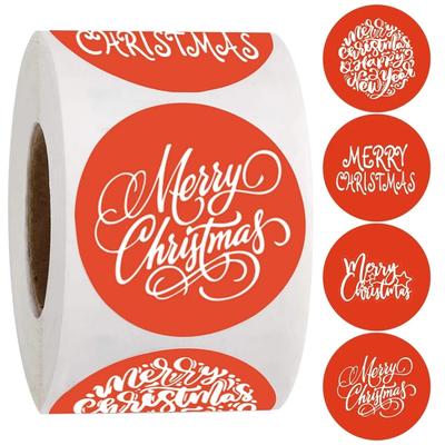 500 pezzi di etichette rotonde in carta kraft, adesivi per regali di Natale, albero di Natale, scatola di caramelle, imballaggio per capodanno, decorazioni natalizie