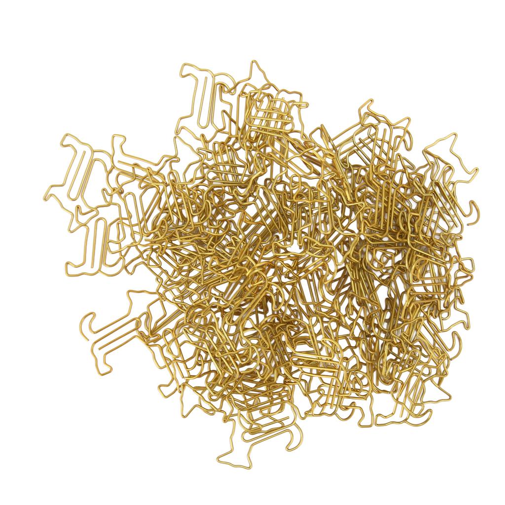 100pcs Dog Shape Paper Clips Crtively Cute Plated Metal Bookmark Paper Clips for Students Stationery
