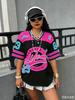American California No. 23 Digital Printed Streetwear T-Shirt Fashionable Contrasting Color Sports Tee Women Casual Y2k Tops Tee