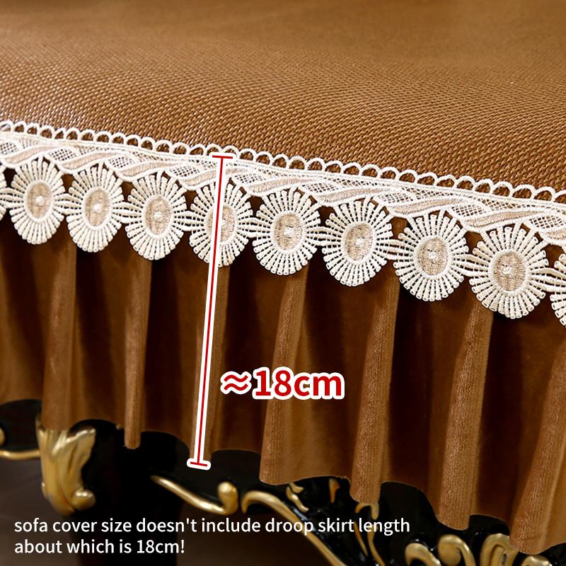 Summer Coolness Rattan Mat Fabric Sofa Cover European Hemline Living Room Decoration Non-slip Slipcover Sofa Cushion Home Decor