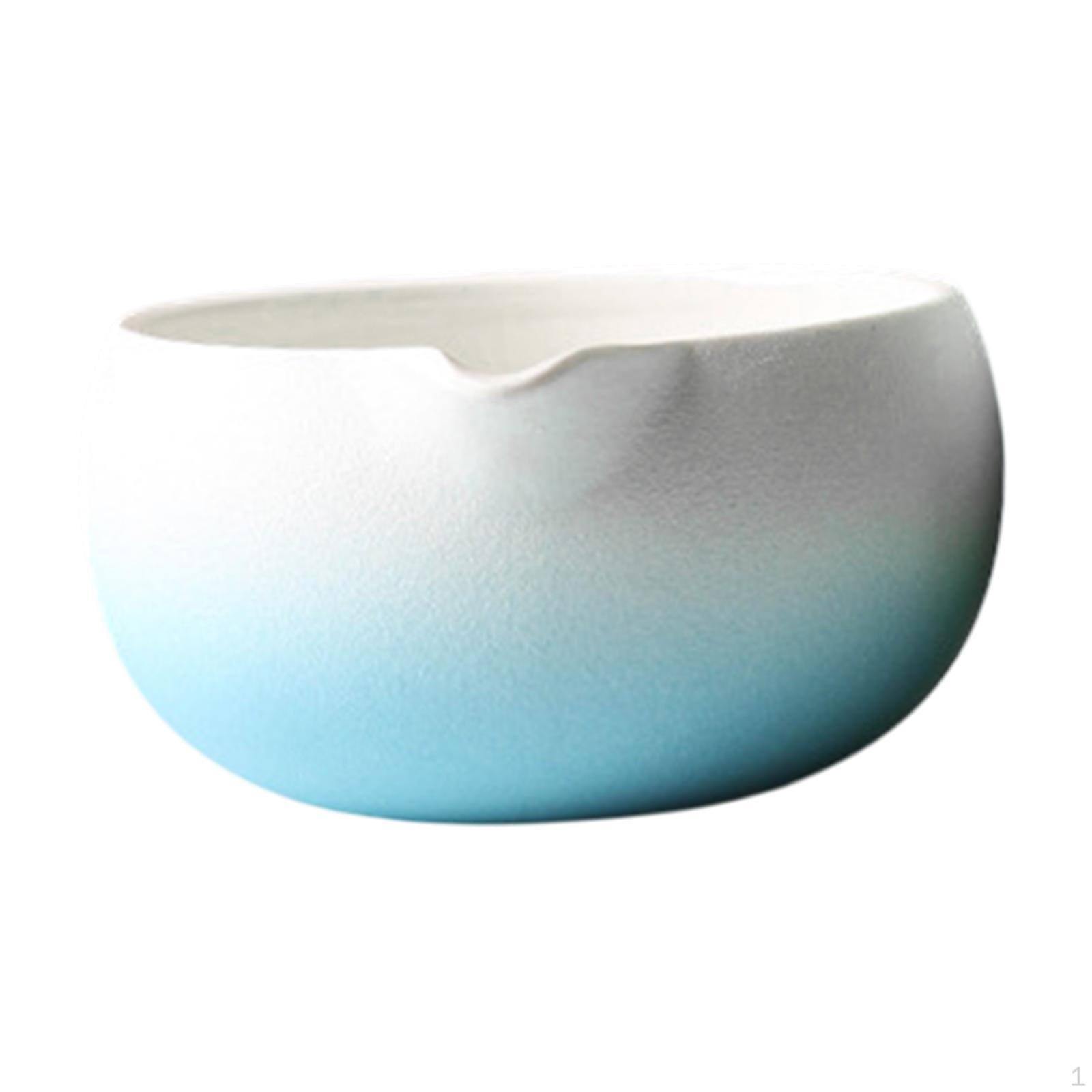 

Matcha Bowl Ceramic Accessories with Pouring Spout Mixing Tea for Home Office Gradient Blue