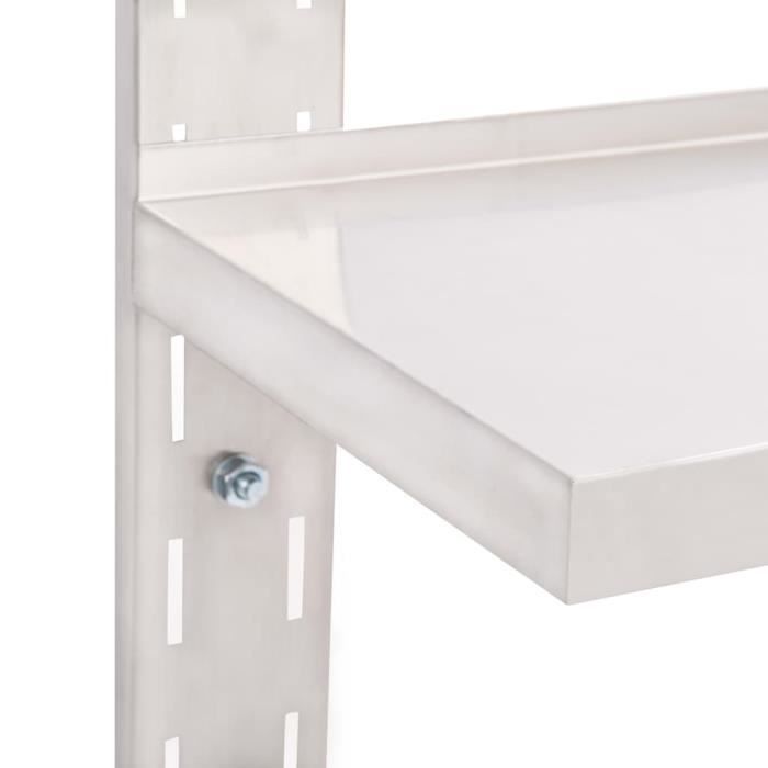 VidaXL Étagère murale à 2 niveaux Acier inoxydable 120x30 cm