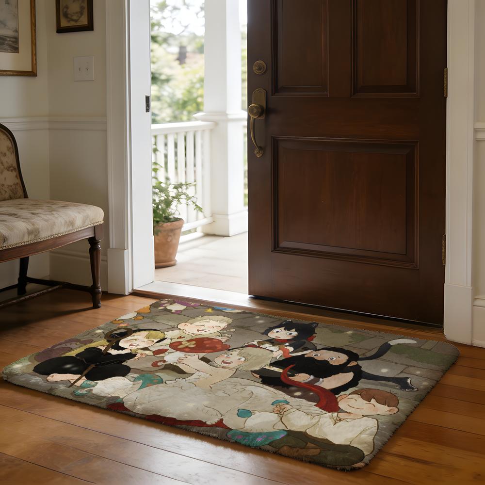 Anime Hot DDelicious In DDungeon Floor Mat Soft Flannel Absorbent Mat Non-Slip Rug Home Bedroom Bathroom