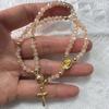 Rosary Bracelet Magnetic Closure Handmade Christian Prayer Beads Bracelet Lightweight Easy To Wear Spiritual Bracelet Jewelry Gift