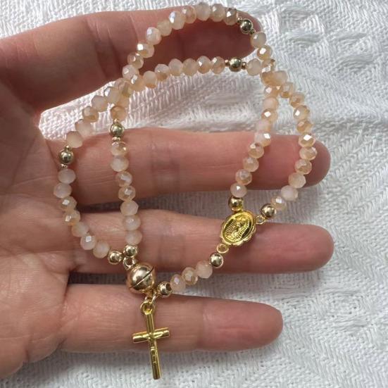 Rosary Bracelet Magnetic Closure Handmade Christian Prayer Beads Bracelet Lightweight Easy To Wear Spiritual Bracelet Jewelry Gift