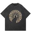 2026 Unisex Washed Black T-Shirt Streetwear QUARTER 24 Church Cat Graphic