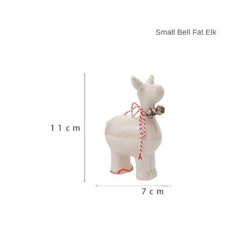 LED Light-up Decor for Christmas, Mini Ceramic Snowman Santa Reindeer Ornament