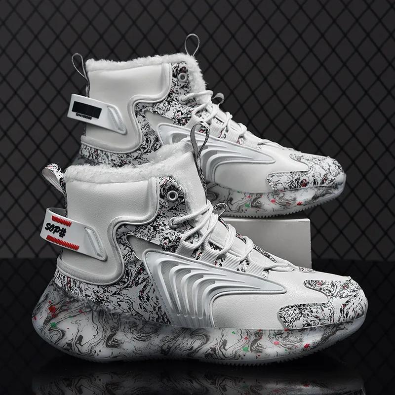 Men Boots 2024 New Winter Slippers Warm Men Shoes Waterproof Non-Slip Plush Sneakers Male Tenis Shoes Boots Men Sneakers Winter