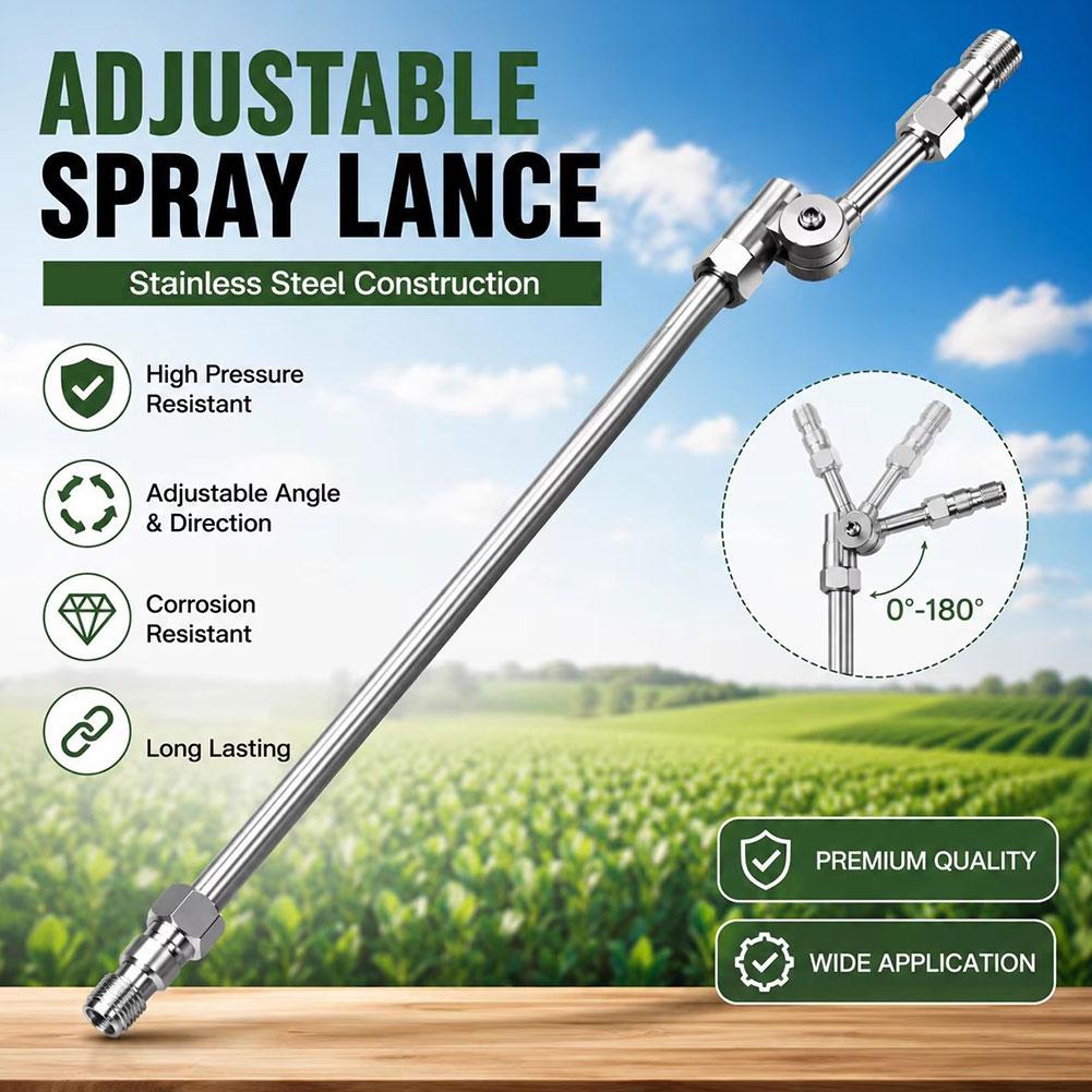 360° Swivel AC Cleaning Wand Rotating Fan Nozzle – 1/4" Quick-Connect, Universal Fit, Wide-Angle Spray for HVAC Coils