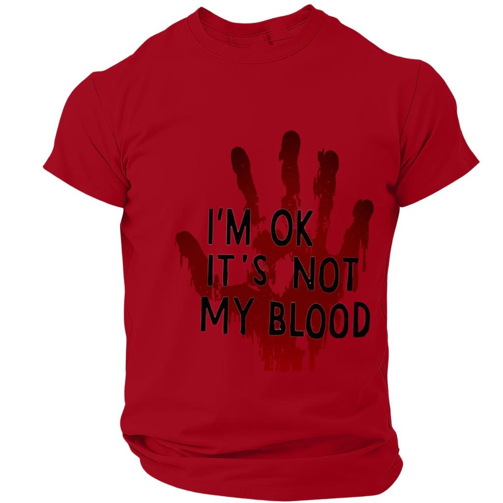 Men's Casual Short Sleeve Halloween Print T-Shirt - Lightweight Breathable Round Neck Top