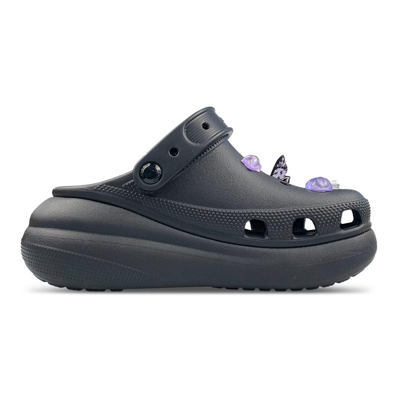 Crocs Crush Clog Night Butterfly Dream MAY Made All the Way Flower Hole Shoes Unisex Same Black and Purple