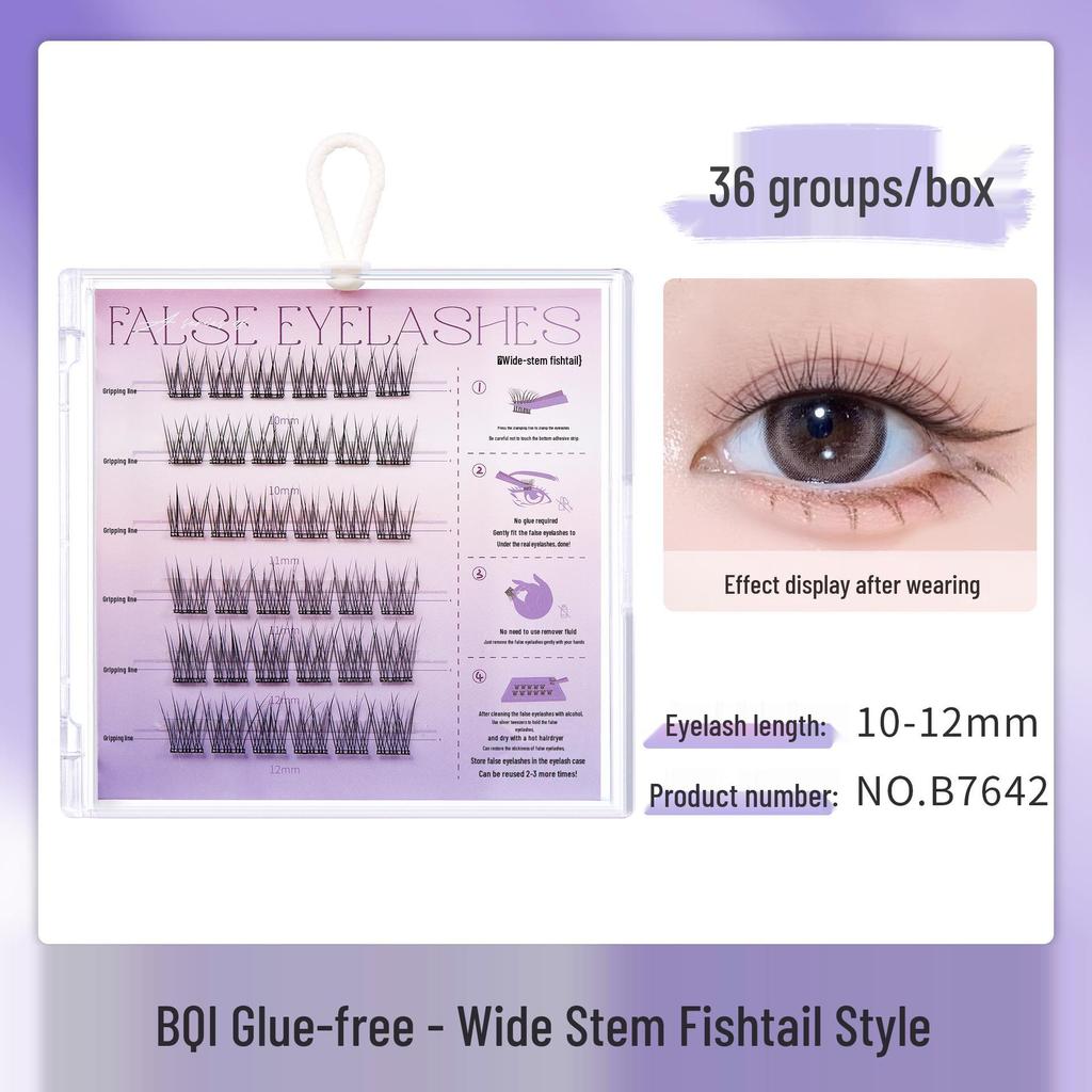 BQI Glue-Free Self-Adhesive False Eyelashes Family Pack with Three-Step Application