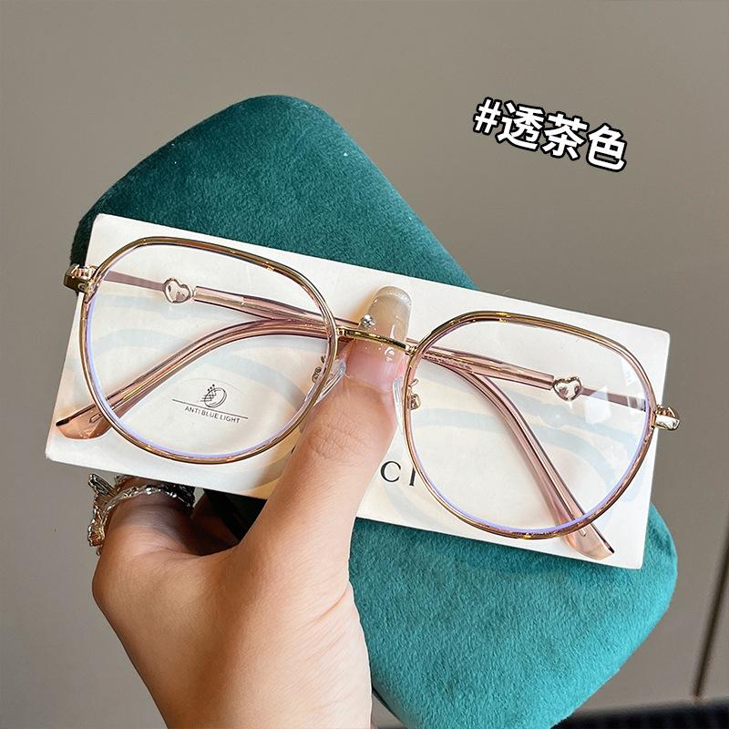 Fashion Style Eyeglass Frame For Women  Material Blue Light Blocking Women'S Glasses Round Shape Decorative Glass