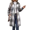 Women's Fashion Casual Long Sleeve Plaid Button With Pocket Jacket