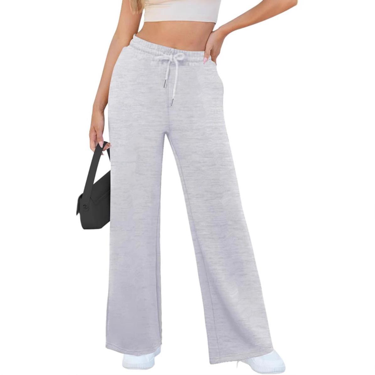 Women Summer Thin Loose Wide Leg Casual Sweatpants S
