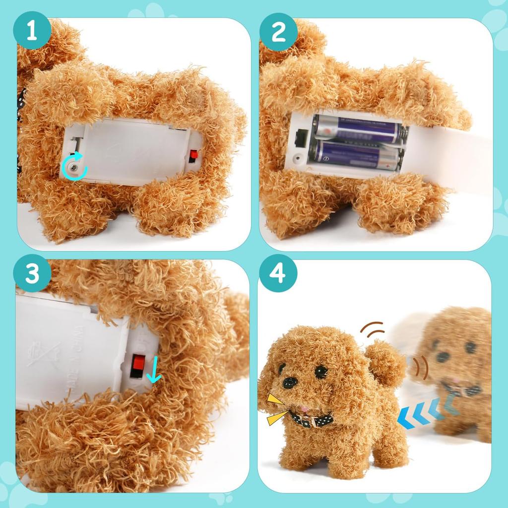 Pop Meow 2025 Neues Simulations-Haustier Hund Plüschtier, Interaktives Roboter-Spielzeug Multifunktionales Lernspielzeug mit Sprach- und Aktionsfunktionen, Rollenspiel