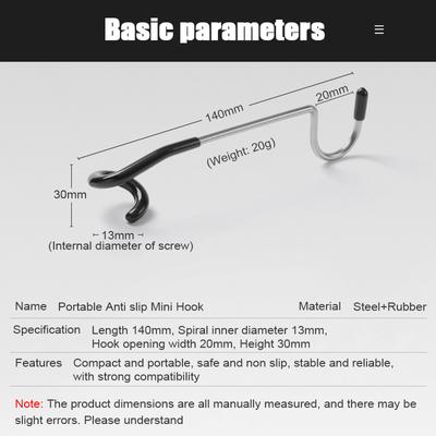 Outdoor Camping Light Pole Hook Multifunctional Camping S Non Slip Mini Hook Stainless Steel Pig Tail Storage Hook