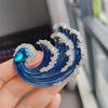 Baiyao XZ0420 Women Vintage Brooch Pin Alloy Wave Design Decoration for Suit Dresses Accessories
