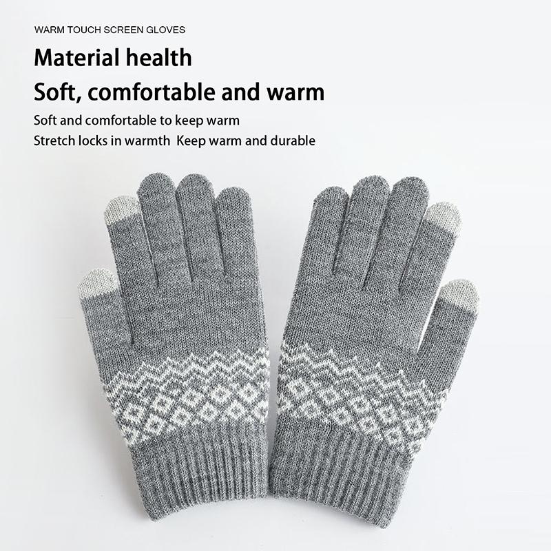 Gants Tricotés Chauds d'Hiver Gants Tricotés à Écran Tactile pour Téléphone Mobile Gants Chauds Épais d'Hiver pour Cyclisme et Équitation Gants Adultes pour Hommes et Femmes