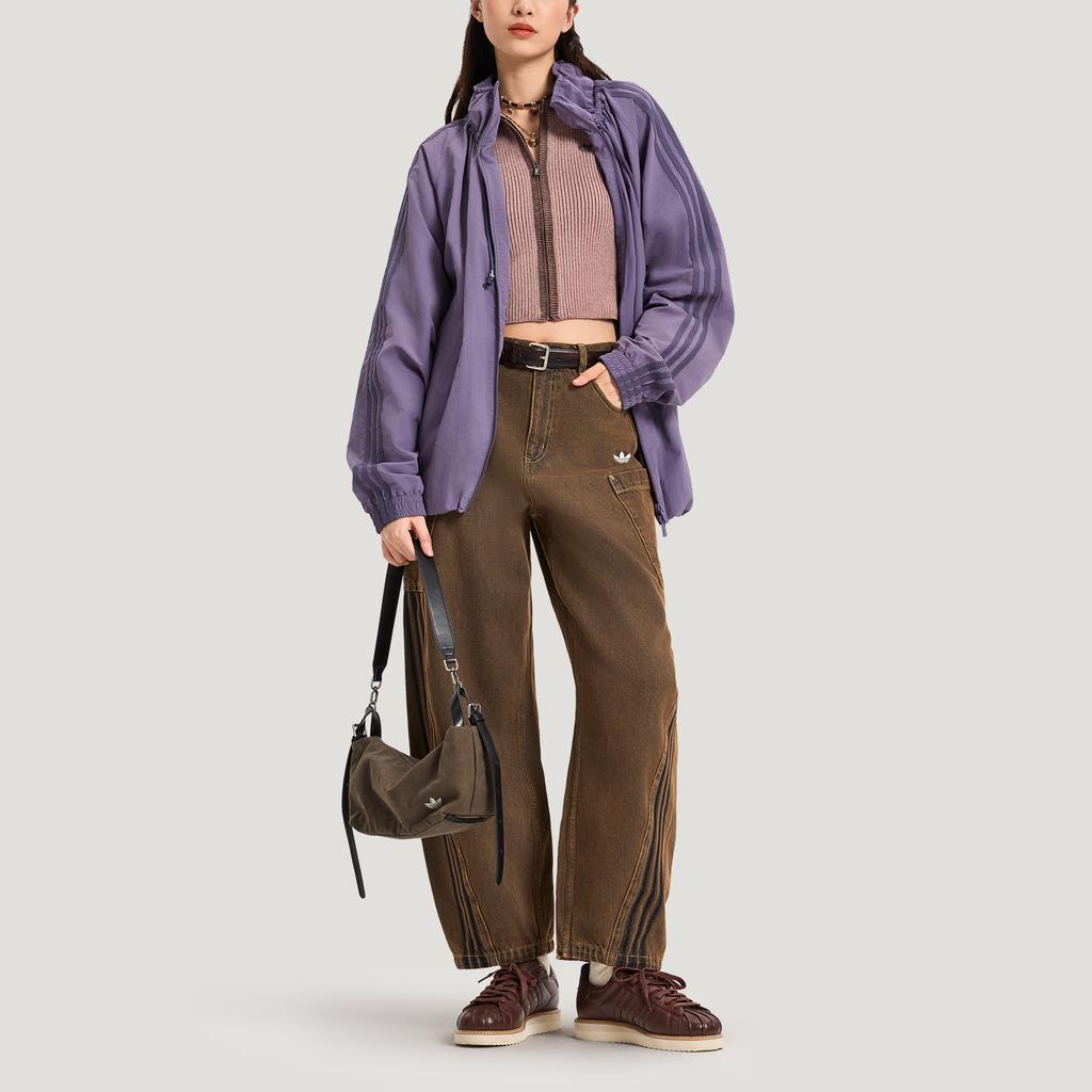 Adidas Originals FW25 Oversized Track Top Retro Sports Loose Fit Hooded Long Sleeve Jacket Women jackets KR2626