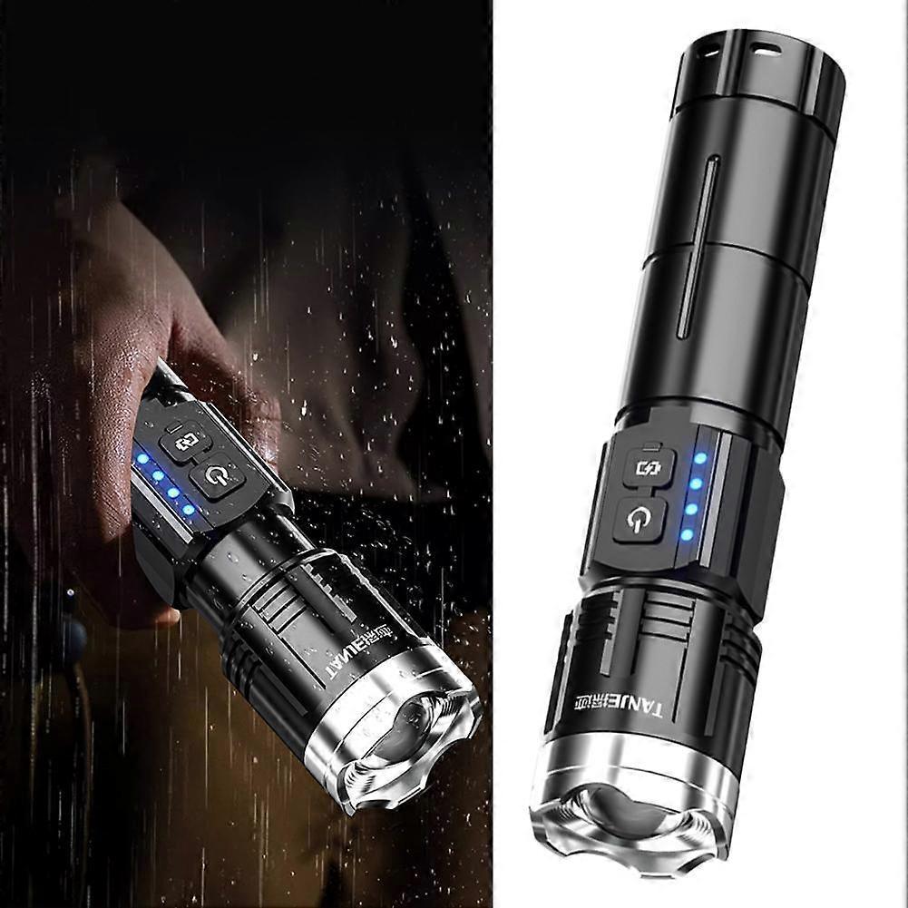 LED Flashlight Zoomable Light Super Bright Torch USB Rechargeable Lamp
