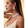 Vintage Diamond Imitation Pearl Beaded Multilayer Clavicle Chain Elegant Necklace