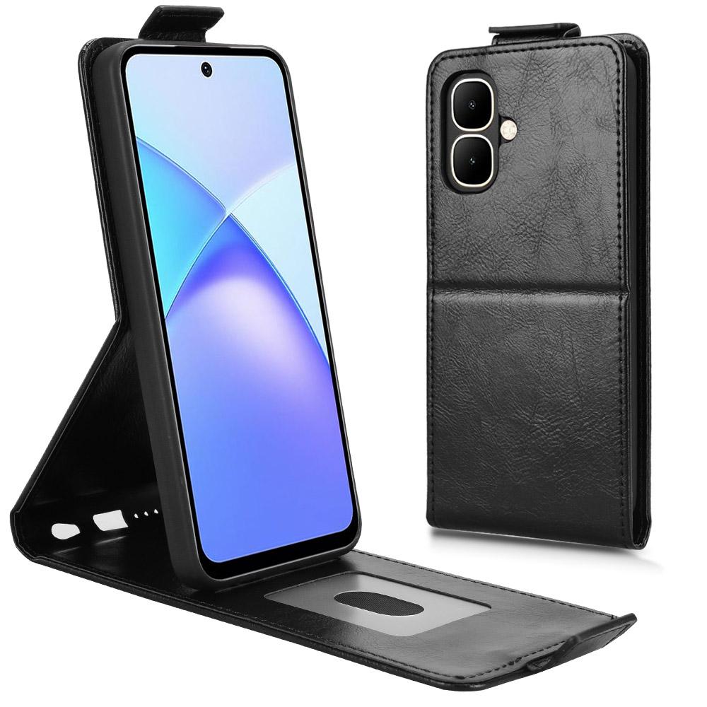 

Для TECNO Pop 10/Infinix Smart 10 Чехол-подставка с магнитной застежкой Вертикальный откидной кожаный чехол для телефона с держателем для карт Black