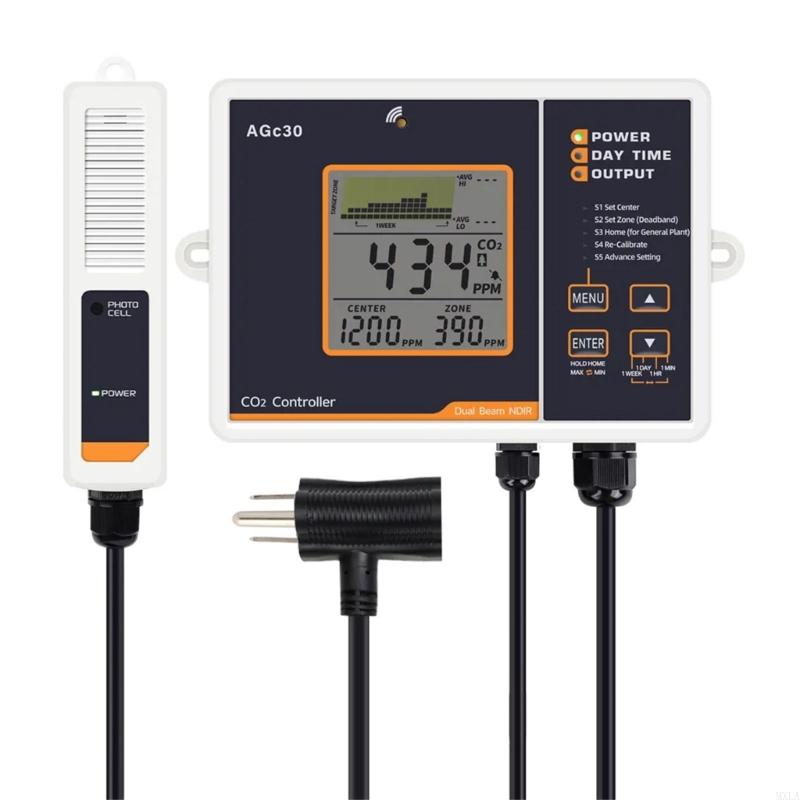 

MXLA Double Channel NDIR CO2 Monitor Device with Alarm System and LCD Display for Indoor Air Quality Farming Hospital Library