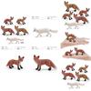 Realistisches PVC-Waldtier-Fuchs-Modellset mit fünf entzückenden statischen Figuren