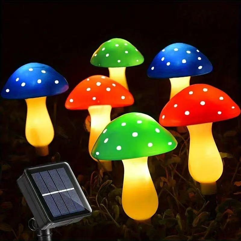 Solar LED Waterproof Garden Mushroom String Lights