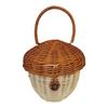 Stylish Imitation Rattan Handwoven Basket With Pinecone Designs For Home Decoration And Outdoor Use
