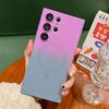 Luxury Gradient Soft Silicone Magnetic For Magsafe Case For Samsung Galaxy S23 Ultra S22 S21 Plus Note 20 10 Lens Film Cover