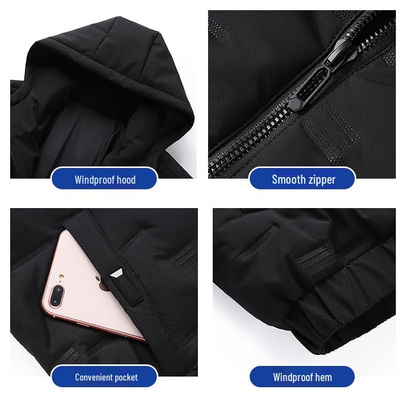 JEANSWEST Men's Thick Winter Hooded Padded Jacket