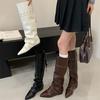 2025 Autumn and Winter New Retro Versatile Pointed High Tube Thin Boots Korean Version Temperament Inner Heightening Trousers Women's Boots