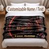 Kenworth Printed Flannel Blanket Custom Name Text Soft Warm Throw For Bedroom Holiday Gift