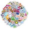 60 Cartoon Dog Paw Graffiti Stickers for Kids' Notebooks – Waterproof and Decorative