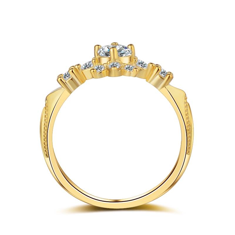 Womens Sweet Fashion Goldplated Elegant Crystal Rhinestone Ring Wedding