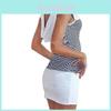 Vesta Kotva Pruhované Šaty Bez Rukávů Topy Kulatý Výstřih S Kapucí Sexy Bodycon Mini Šaty