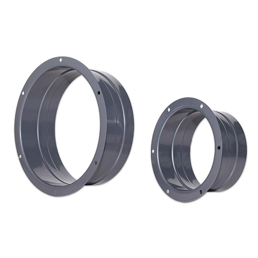 TiCoast Straight Pipe Flange Metal Zinc Plated Duct Connector Flange for Ventilation System Plumbing Components Silver (TZ-150mm)