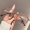 Anti-Blue Brown Glasses Reading Glasses Trendy Women'S Plain Artifact Large Frame Glasses Frame Fashionable Reading Glasses