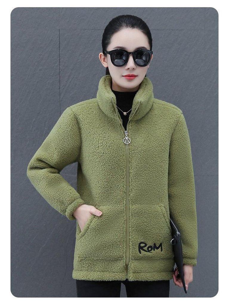 New Style Women's Cotton Padded Jacket with Fleece and Alpaca Wool - Fashionable, Thickened Winter Coat