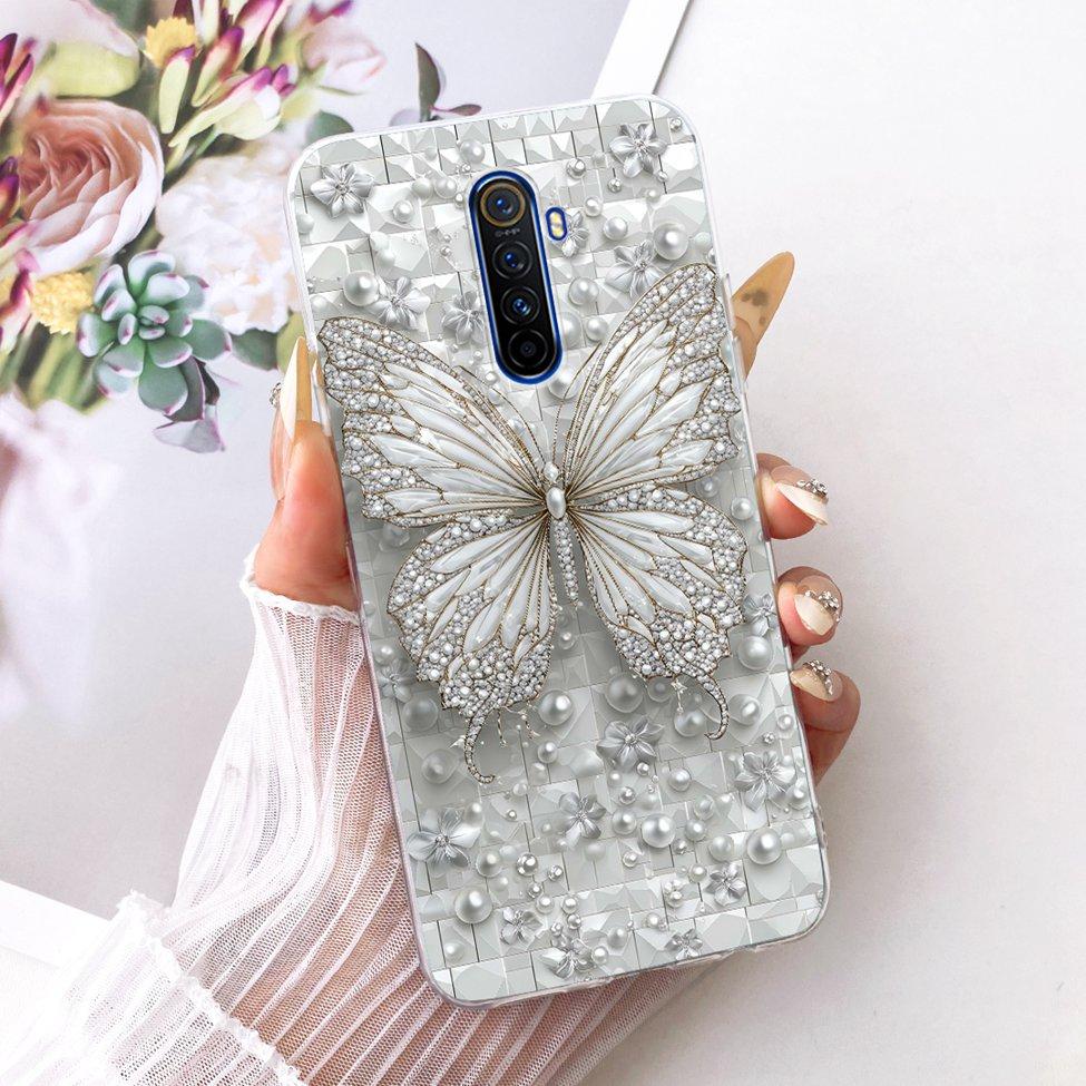 Clear For Realme X2Pro RMX1931 Casing For Realme X2 Pro Case Luxury Fashion Butterfly Funny Cute Painted Cover